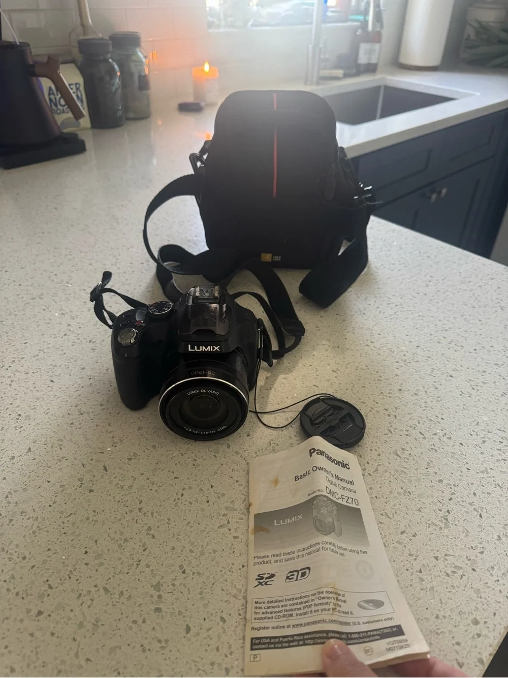 Panasonic Lumix Black Camera with Black Carrying Case